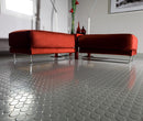 Dim Gray Non Slip Rubber Flooring Rolls Studded Dot Penny Pattern Heavy Duty