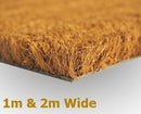 Coir Doormat Heavy Duty Plain Natural 17mm 1m And 2m Wide Any Size Mat - Slip Not Co Uk